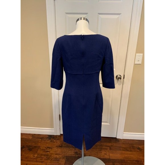 Michael Kors Collection Navy Blue Wool Crepe Dress, Size 10 NWT $1,995 - Picture 5 of 6